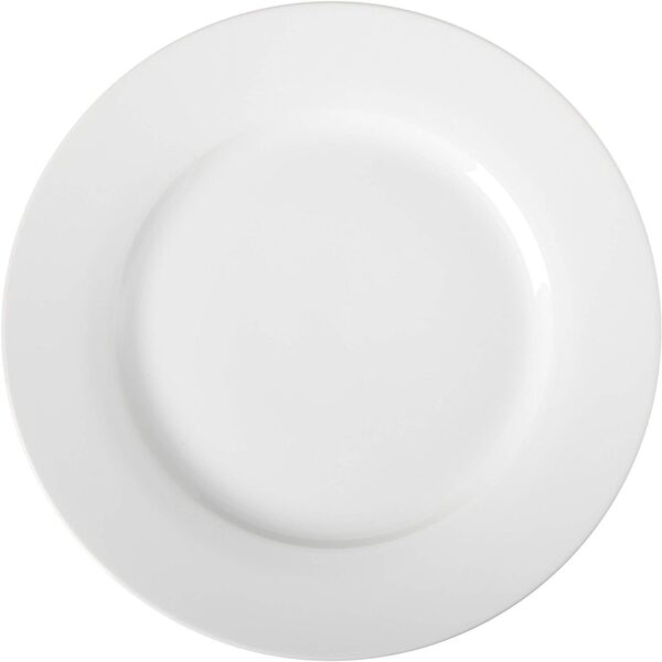 6-Piece White Ceramic Dinnerware Set, 10.5-inch, Microwave and Dishwasher Compatible, Suitable for Everyday Home Use