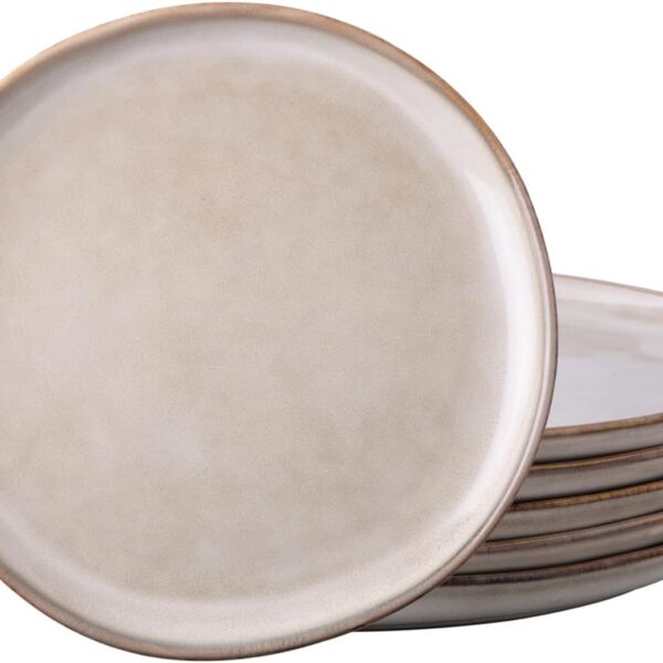 Handmade Kiln-fired Stoneware Dinnerware Set (6 Pieces, 10.5-inch, Country Style, Microwave and Dishwasher Compatible)